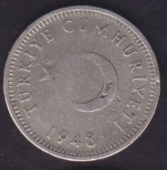 1948 Yılı 50 Kuruş Gümüş
