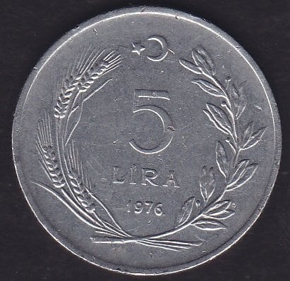 1976 Yılı 5 Lira (Noktalı)
