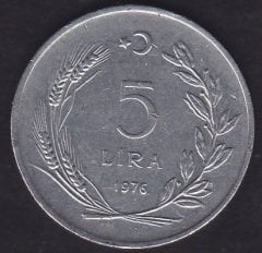 1976 Yılı 5 Lira (Noktalı)