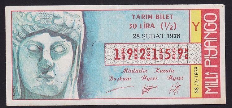 1978 28 ŞUBAT YARIM BİLET