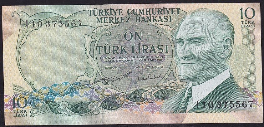 6.Emisyon 2.Tertip 10 Lira I10 375567 Çilaltı Çil