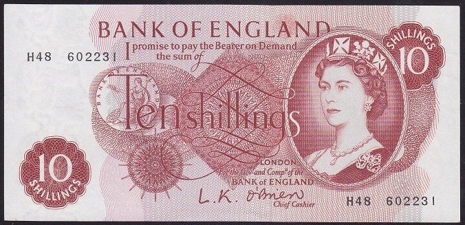 İNGİLTERE 10 POUND 1961 ÇİLALTI ÇİL PİCK 373a