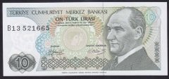 7.EMİSYON 1.TERTİP 10 LİRA B13 521665 ÇİL