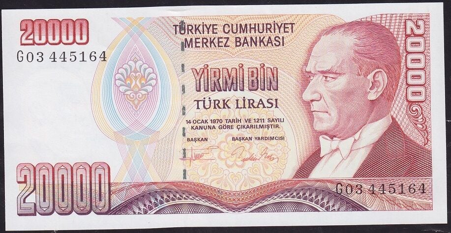 7.Emisyon 2.Tertip 20000 Lira G03 445164 Çilaltı