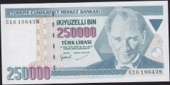 7.Emisyon 3.Tertip 250000 Lira G16 186438 Çilaltı
