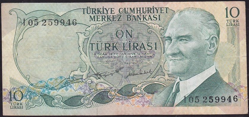 6.Emisyon 2.Tertip 10 Lira I05 259946 Çok Temiz
