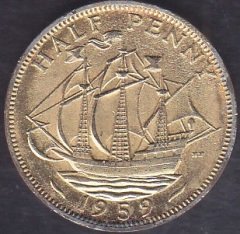 İNGİLTERE HALF PENNY 1959 HALİYLE