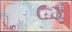 Venezuela 5 Bolivares 2018 Çil 111