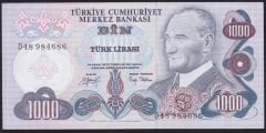 6.Emisyon 2.Tertip 1000 Lira D48 984686 Çilaltı ( Hafif Bombe Var )