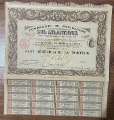 Hisse Senedi - SUD ATLANTİQUE 1914 ( 35 X 33 cm )