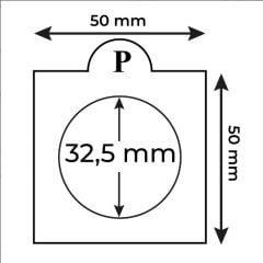32.5 mm Kendinden Yapışkanlı Karton Madeni Para Kapaması, Beyaz - 25'lik Paket Pulko