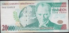 7.Emisyon 20 000 000 Lira D02 724717 Çok Temiz +
