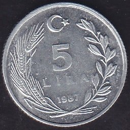 1987 Yılı 5 Lira