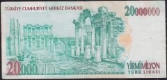 7.Emisyon 20 000 000 Lira E53 566326 Çok Temiz+