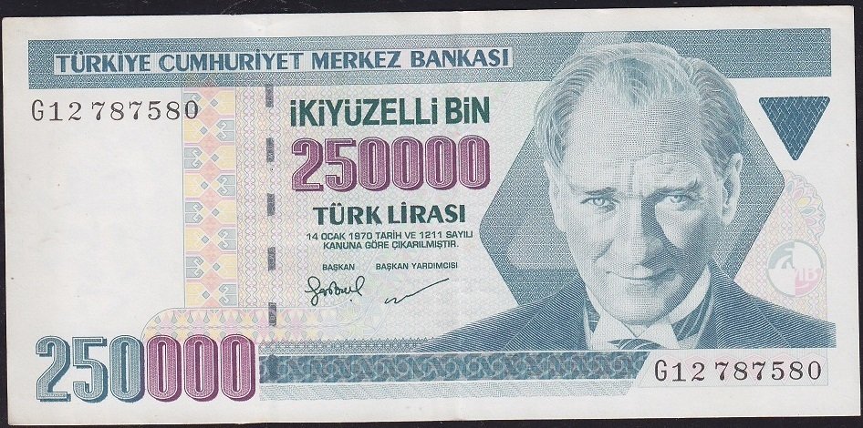 7.Emisyon 3.Tertip 250000 Lira G12 787580 Ççt Çilaltı