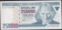 7.Emisyon 3.Tertip 250000 Lira G12 787580 Ççt Çilaltı
