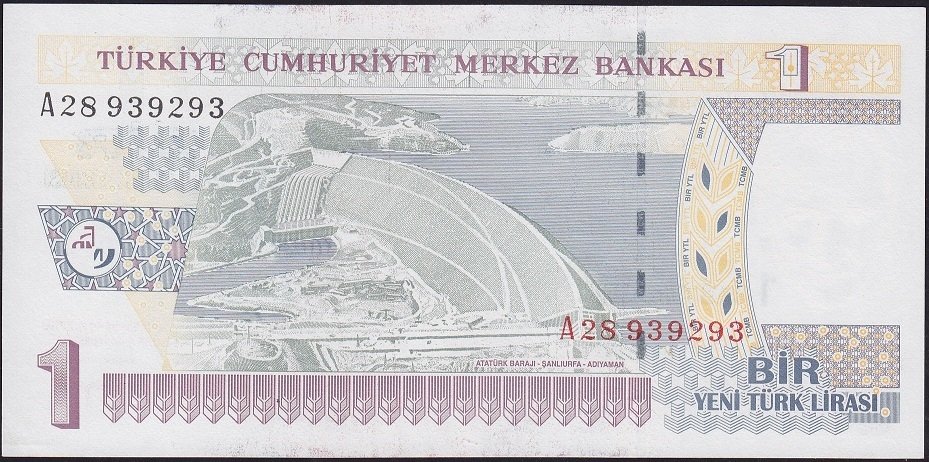 8.Emisyon 1 YTL A28 939293 Çil