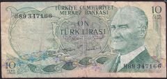 6.Emisyon 2.Tertip 10 Lira H89 347166 Temiz