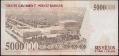 7.Emisyon 5 000 000 Lira E67 662637 Çok Temiz+