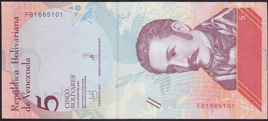Venezuela 5 Bolivares 2018 Çilaltı Çil Pick102