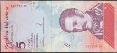 Venezuela 5 Bolivares 2018 Çilaltı Çil Pick 102