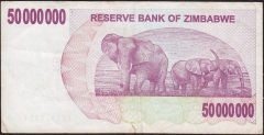 Zimbabwe 50000000 Dolar 2008 Temiz- Pick 57