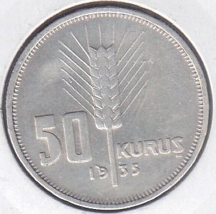 1935 Yılı 50 Kuruş Gümüş