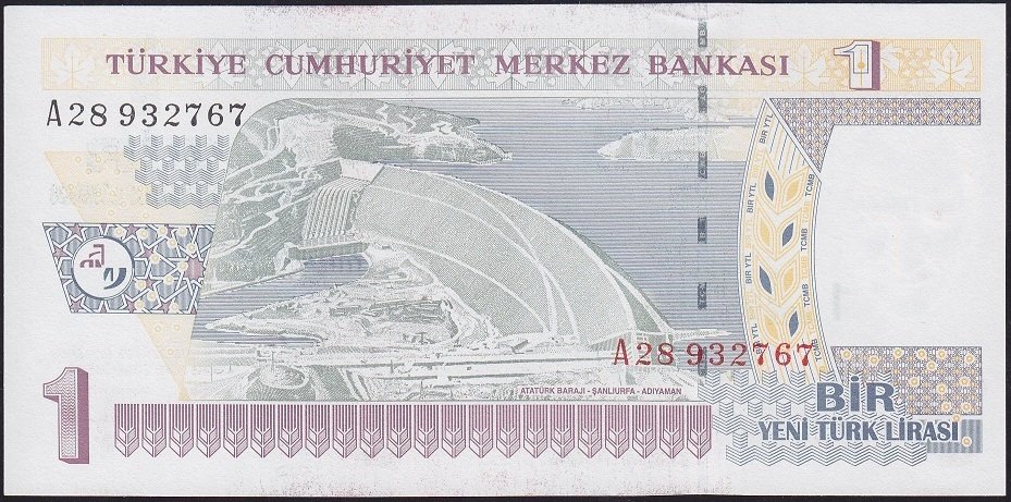 8.Emisyon 1 YTL A28 932767 Çil