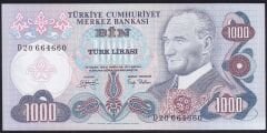 6.Emisyon 2.Tertip 1000 Lira D20 664660 Ççt Çilaltı