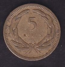 1950 Yılı 5 Kuruş