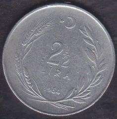 1964 Yılı 2.5 Lira (Düz)