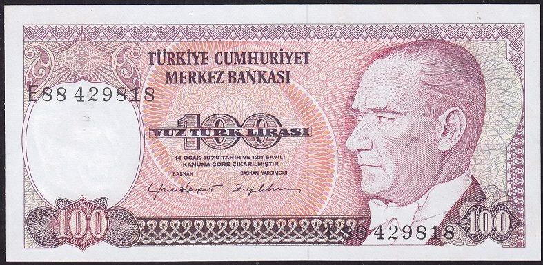 7.Emisyon 2.Tertip 100 Lira E88 429818 Çilaltı Çil