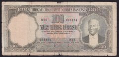 5.EMİSYON 3.TERTİP 100 LİRA N06 003154 TEMİZ