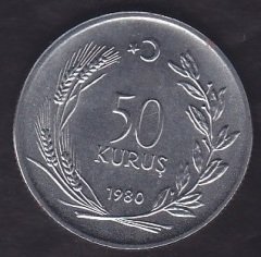 1980 YILI 50 KURUŞ FAO KÖYLÜ KADINI ÇİLALTI ÇİL