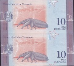 Venezuela 10 Bolivares 2018 Seri Takipli Çil 3999 - 4000