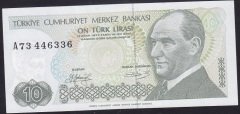 7.EMİSYON 1.TERTİP 10 LİRA A73 446336 ÇÇT +