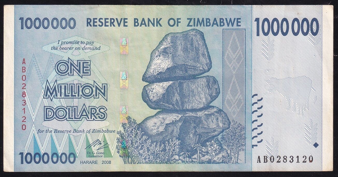 Zimbabwe 1000000 Dolar 2008 Çok Temiz+ Pick 77