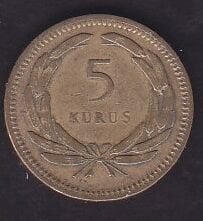 1950 Yılı 5 Kuruş