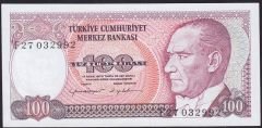 7.Emisyon 2.Tertip 100 Lira F27 032992 Çil