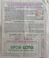 Spor Loto Kupon Kağıdı 1995