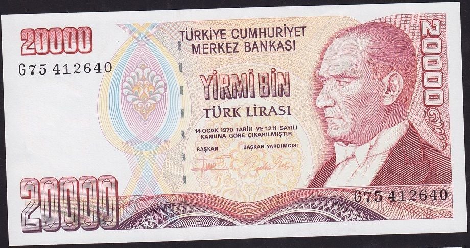 7.Emisyon 2.Tertip 20000 Lira G75 412640 Çil