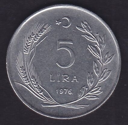 1976 Yılı 5 Lira Noktalı