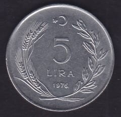 1976 Yılı 5 Lira Noktalı