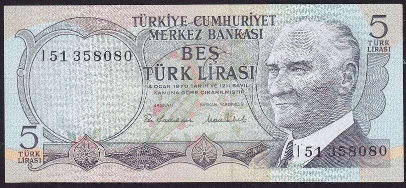 6.Emisyon 2.Tertip 5 Lira I51 358080 Çil
