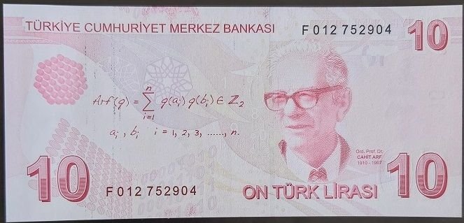 9.Emisyon 6.Tertip 10 Lira F012 752904 Çil