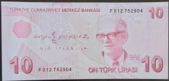 9.Emisyon 6.Tertip 10 Lira F012 752904 Çil