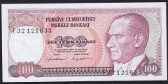 7.Emisyon 2.Tertip 100 Lira F32 121633 Çil