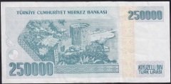 7.Emisyon 3.Tertip 250000 Lira F46 192844 Çok Temiz+