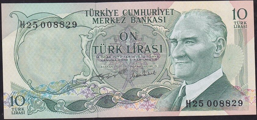 6.Emisyon 2.Tertip 10 Lira H25 008829 Çilaltı