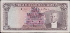 5.EMİSYON 5.TERTİP 50 LİRA D16 013109 ÇOK TEMİZ